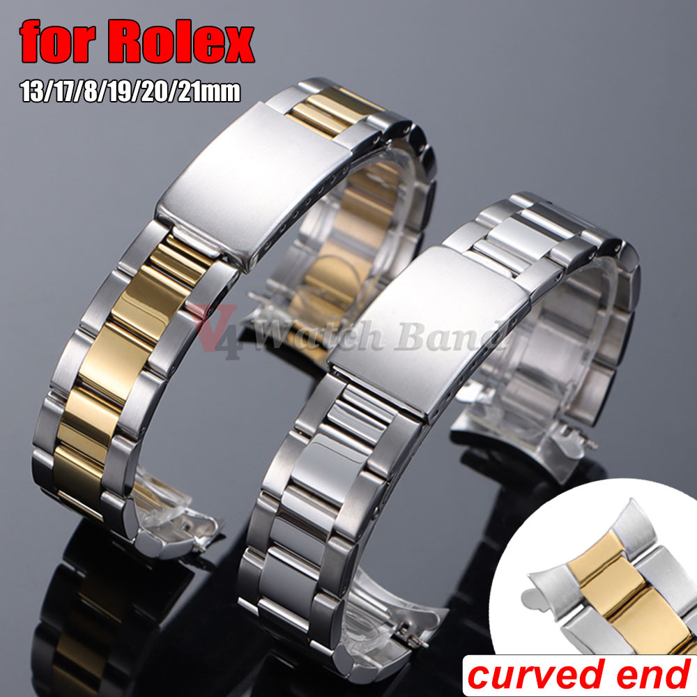 Jewelry Rolex Watches - Correa de Metal con extremo curvado