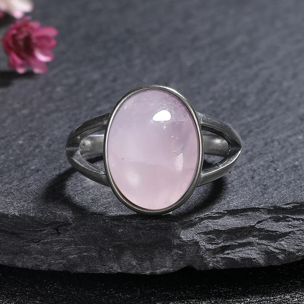 Turquoise Stone Ring - Anillos de plata S925 grandes 10*14mm