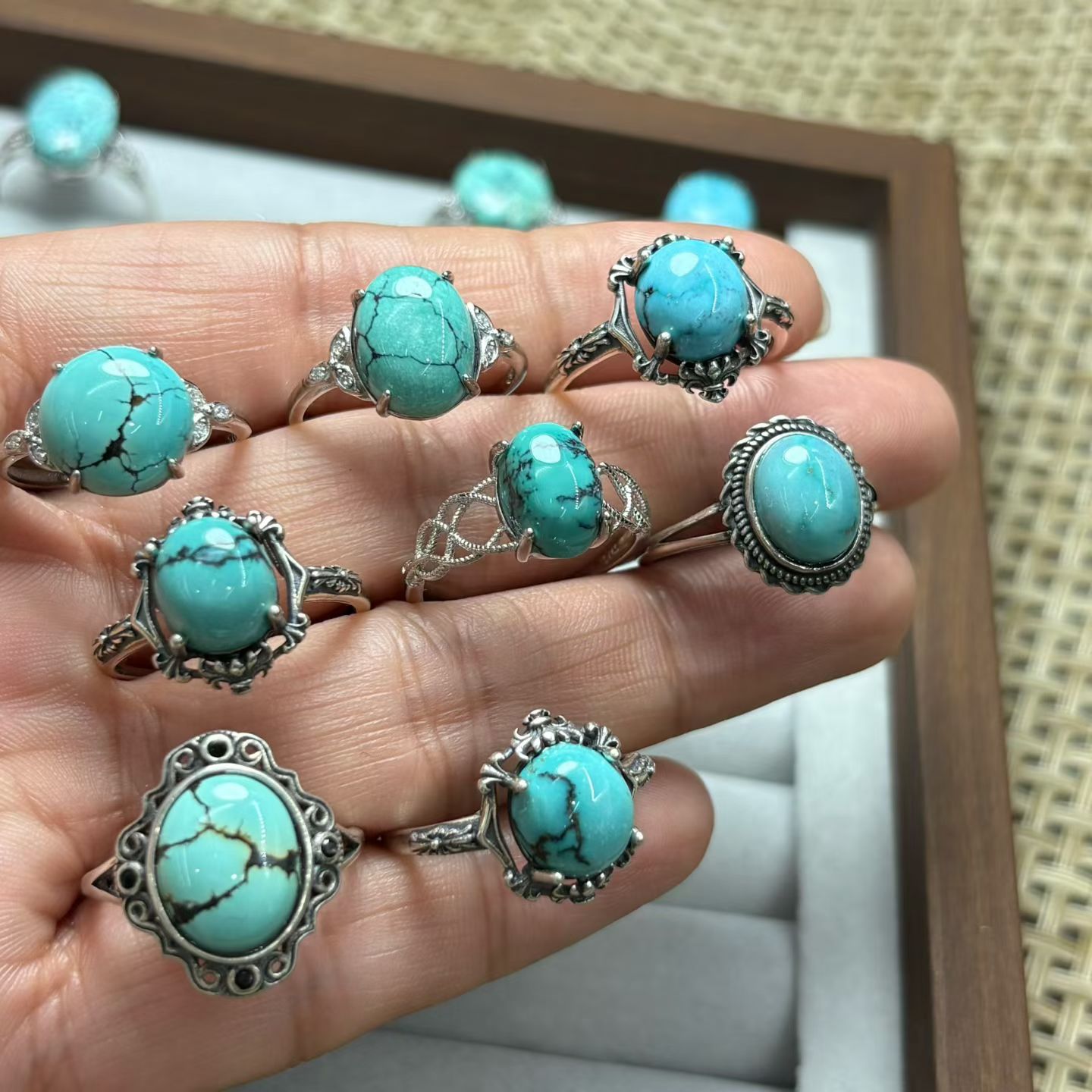 1 pieza de anillo de turquesa  - Turquoise Stone Ring reseña y precio