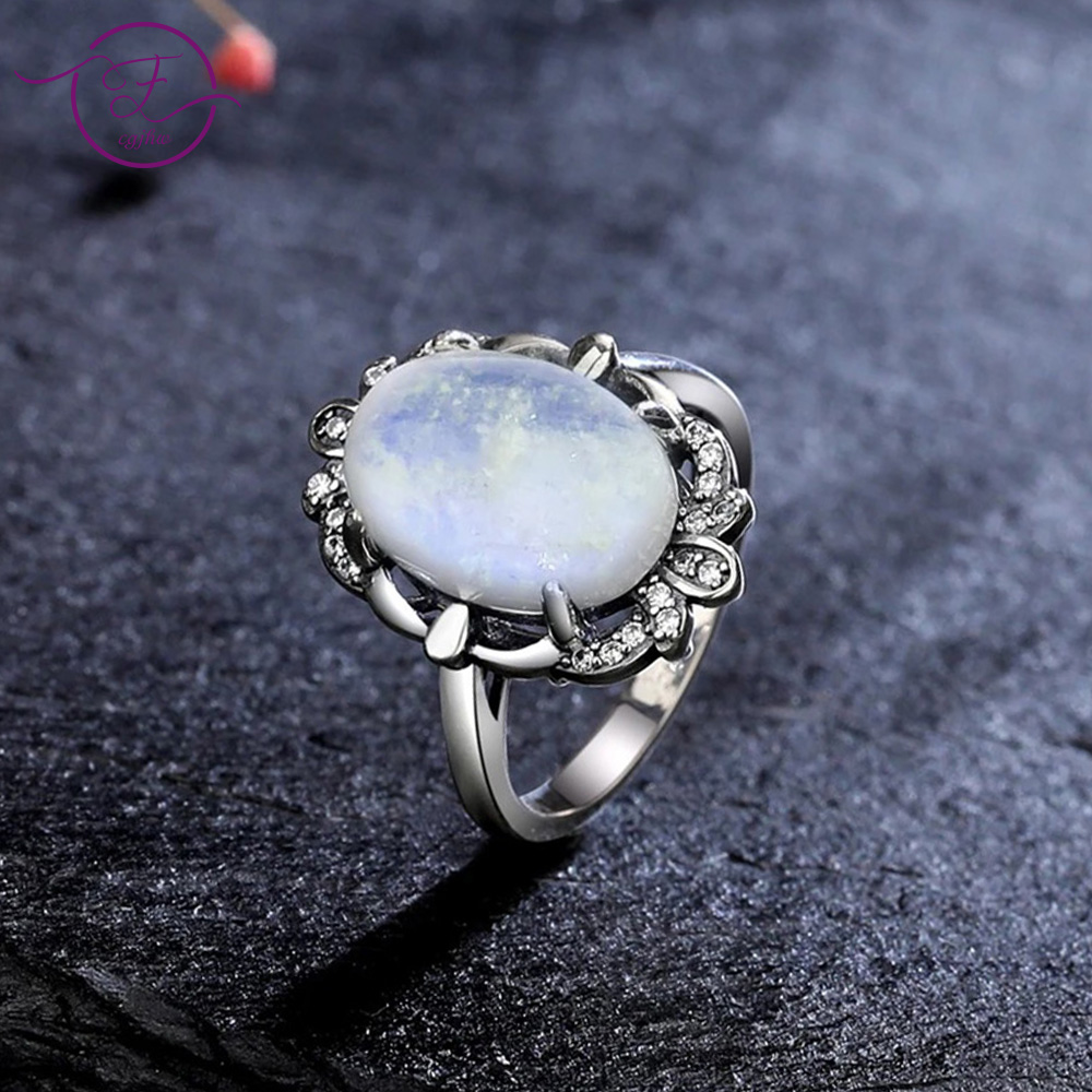 Anillos de piedra lunar Vintag - Turquoise Stone Ring reseña y precio