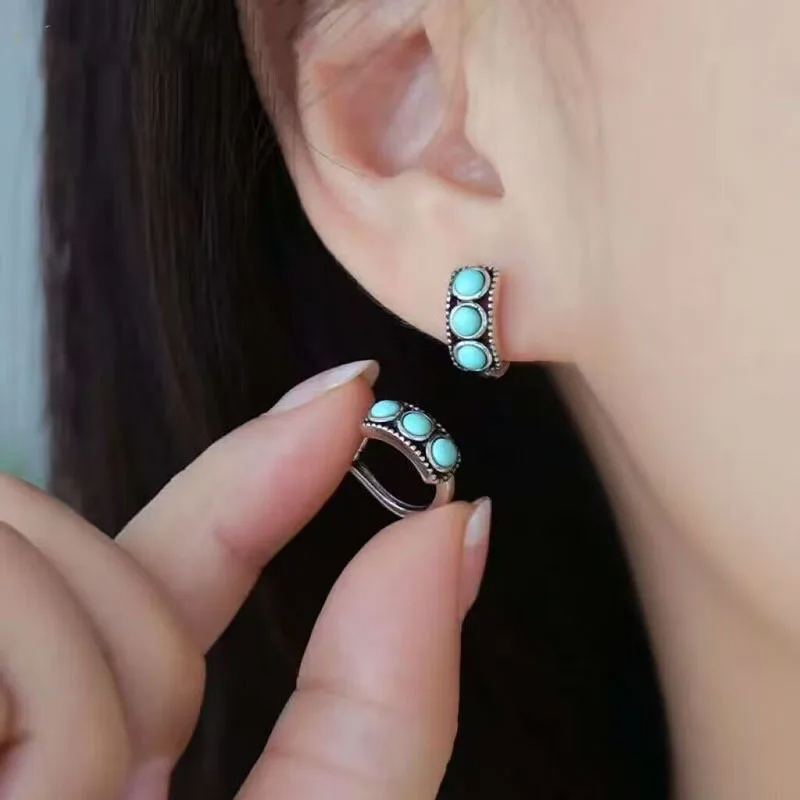 Pendientes de aro de imitación - Turquoise Stone Ring reseña y precio