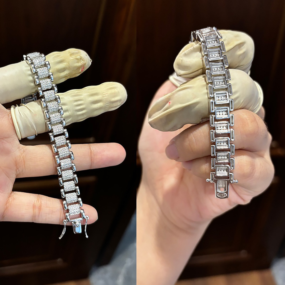 TEMGF-pulsera de moissanita co - Unique Jewelry Watches reseña y precio