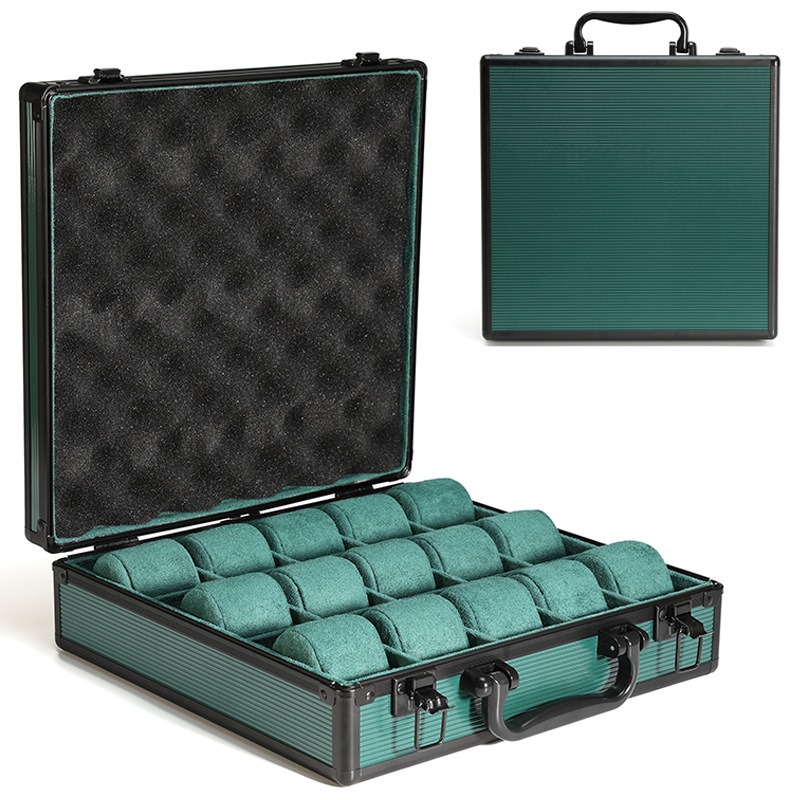 Caja de reloj verde de alumini - Jewelry Rolex Watches reseña y precio