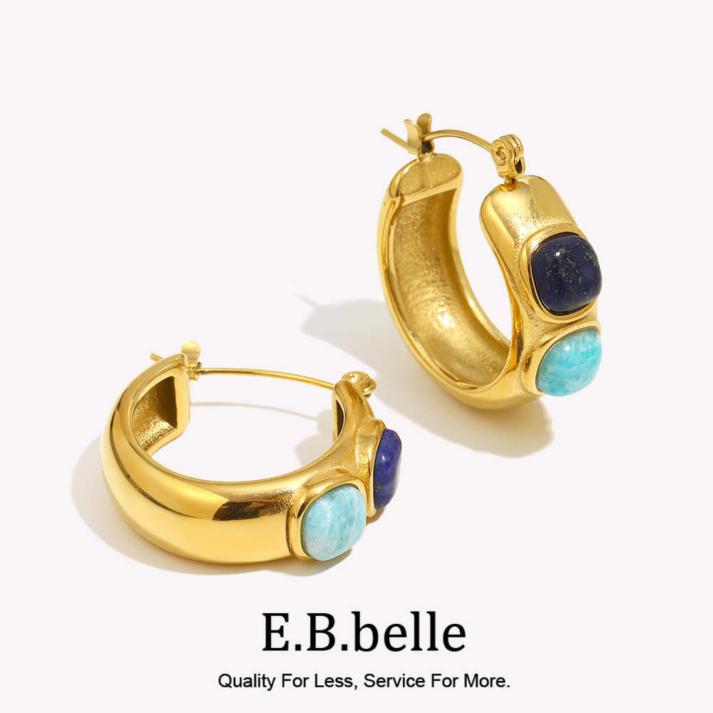 E.B.belle-pendientes redondos  - Turquoise Stone Ring reseña y precio