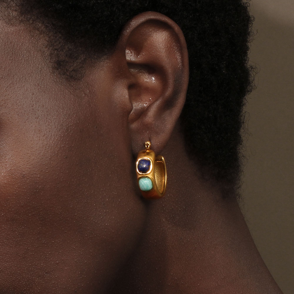 E.B.belle-pendientes redondos  - Turquoise Stone Ring reseña y precio