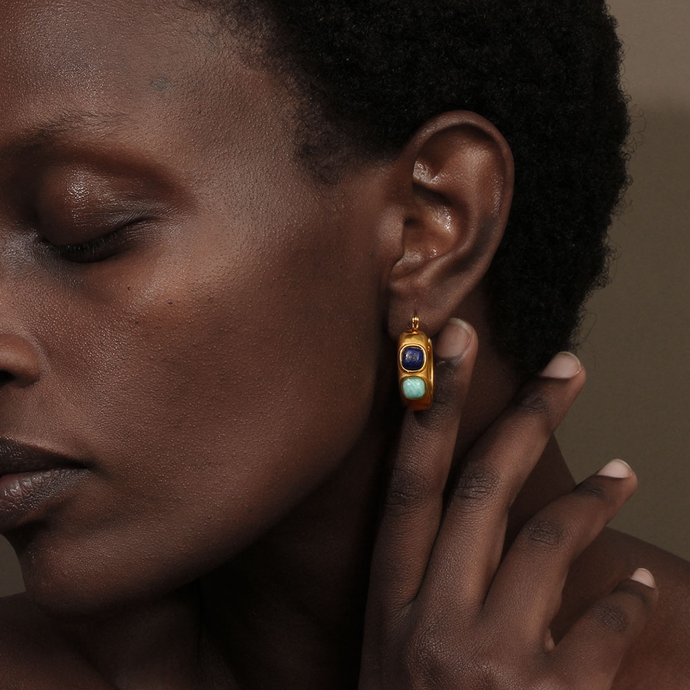 E.B.belle-pendientes redondos  - Turquoise Stone Ring reseña y precio