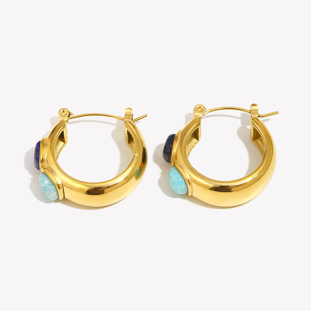 E.B.belle-pendientes redondos  - Turquoise Stone Ring reseña y precio