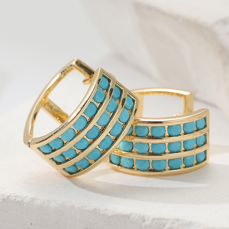 Pendientes de aro cuadrados co - Turquoise Stone Ring reseña y precio