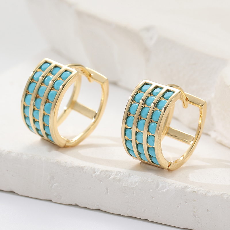 Pendientes de aro cuadrados co - Turquoise Stone Ring reseña y precio