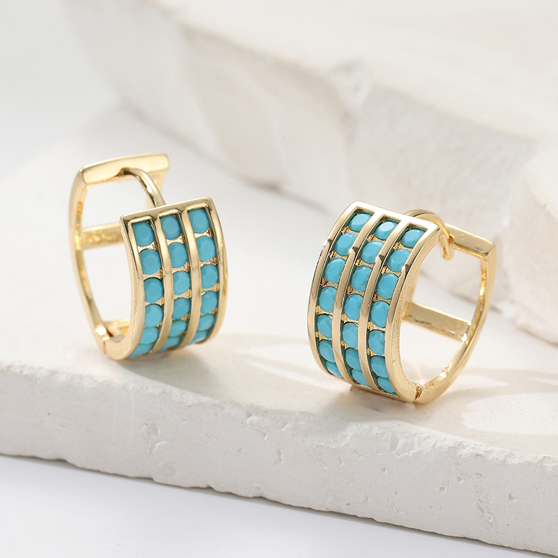 Pendientes de aro cuadrados co - Turquoise Stone Ring reseña y precio
