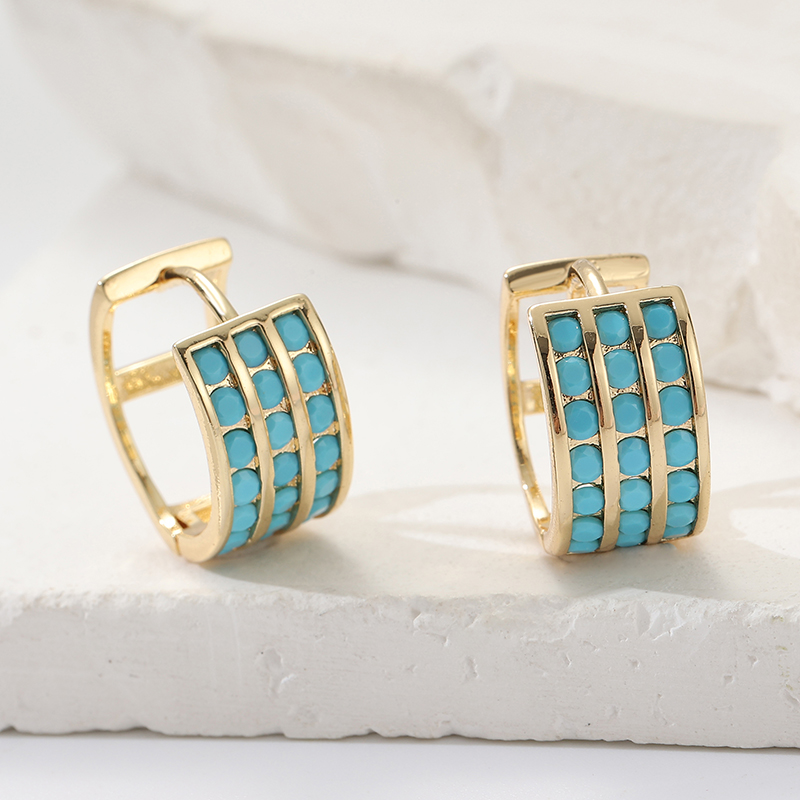 Pendientes de aro cuadrados co - Turquoise Stone Ring reseña y precio