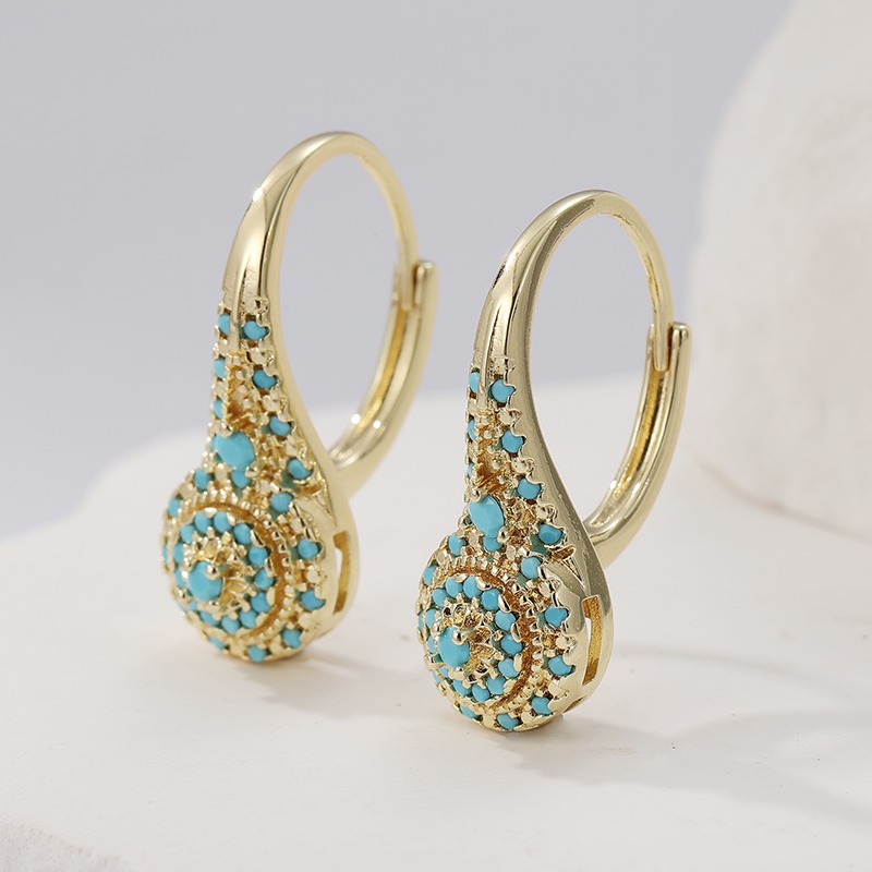 Pendientes de aro chapados en  - Turquoise Stone Ring reseña y precio