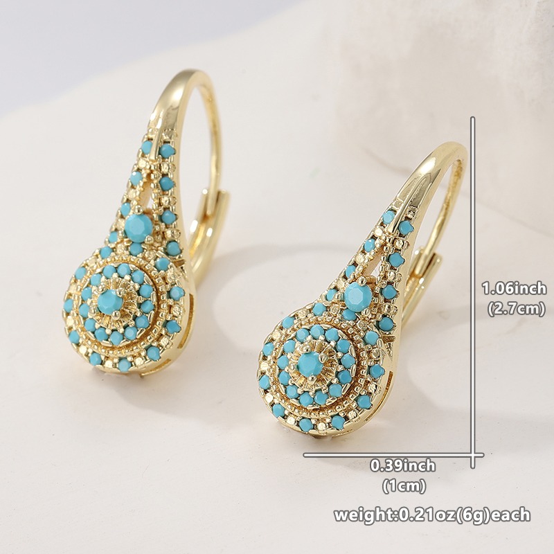 Pendientes de aro chapados en  - Turquoise Stone Ring reseña y precio